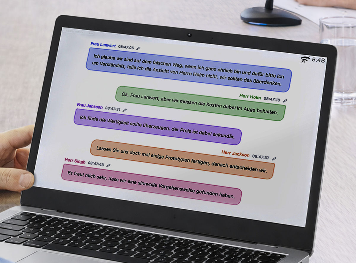 100% offline Transkription Screenshot